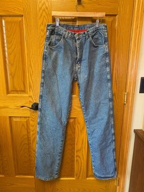 Wrangler Straight Fit Fleece Lined Blue Jeans Outerwear 34x36